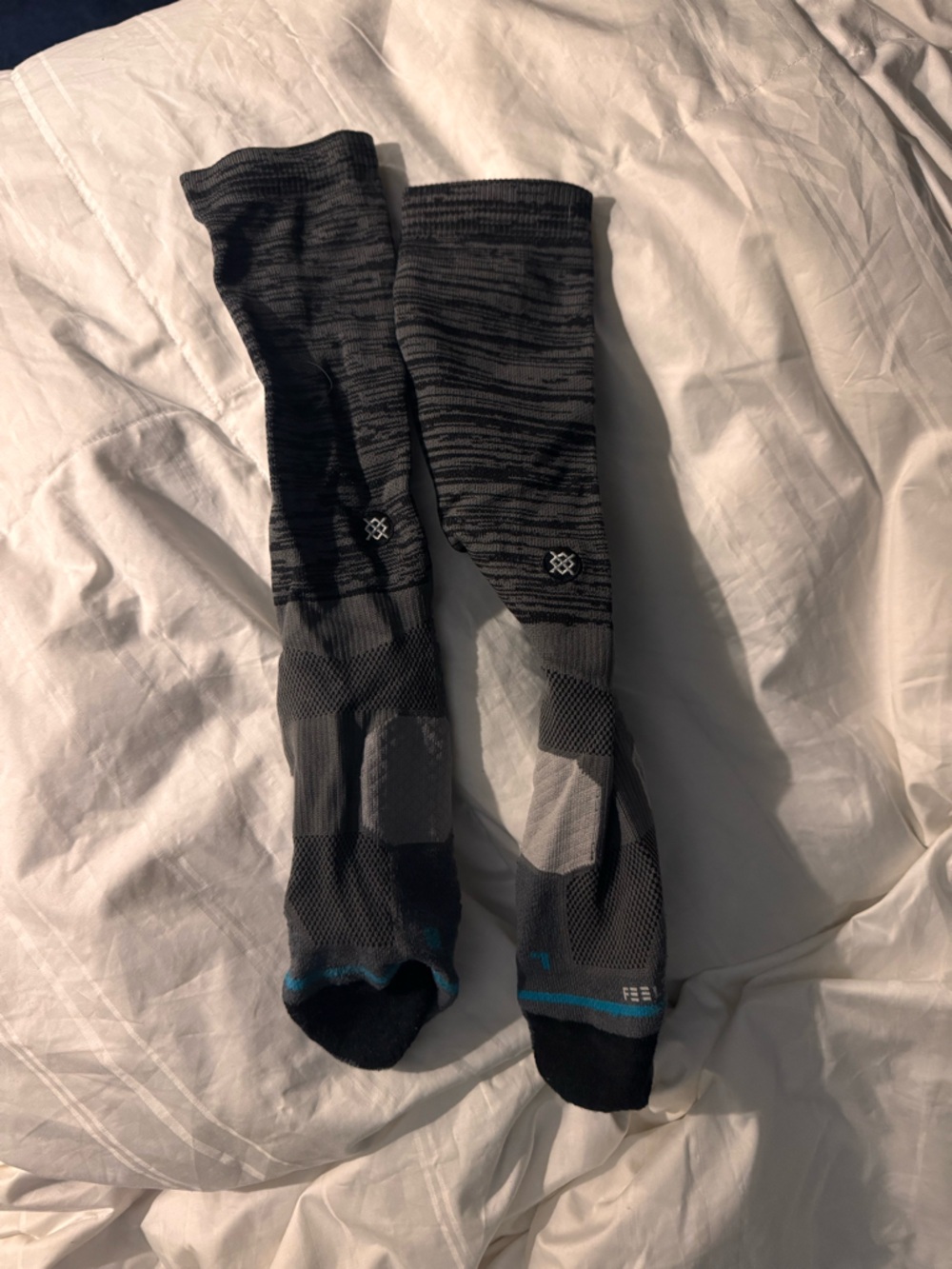 Stance Men's Black & Gray Athletic Crew Socks with Blue Accent